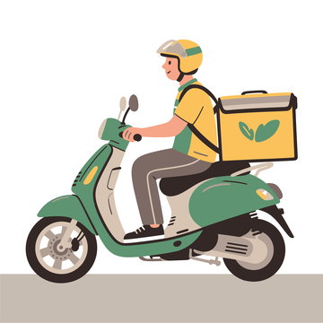 外賣員騎電瓶車送外賣