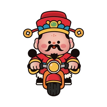 卡通財神騎電動車設計圖