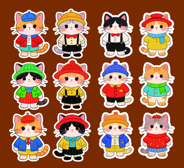 可愛卡通貓咪貼紙