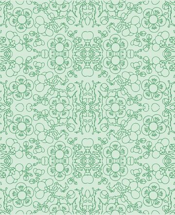 梅花紋01綠色花紋圖案裝飾設(shè)計素材