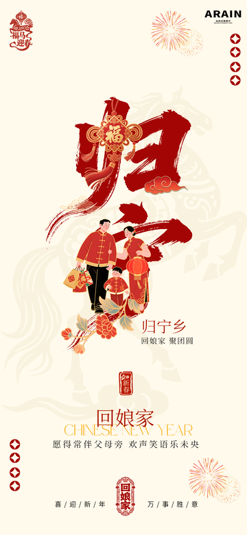 春節(jié)歸寧回娘家年俗團(tuán)聚海報