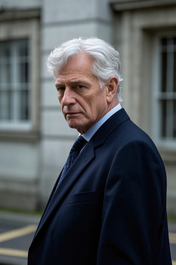 西裝革履老年男子戶外肖像