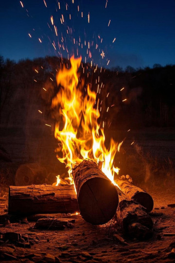 戶外燃燒的篝火