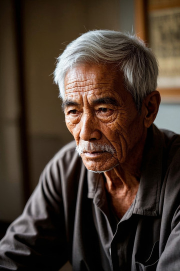 一位飽經滄桑的老人肖像