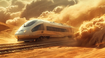 沙漠中的高速列車