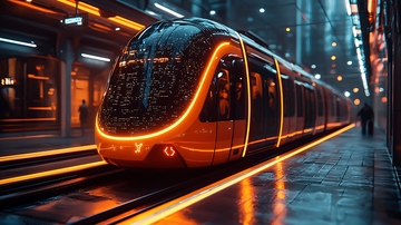 未來科技感輕軌列車