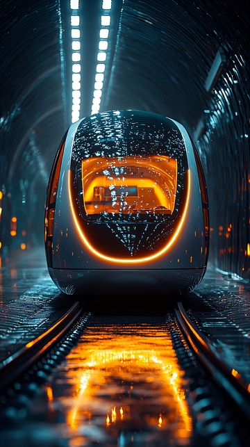 未來科技感列車隧道