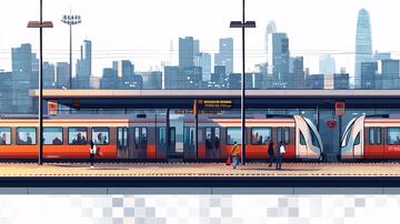 高鐵輕軌插畫