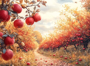 蘋果園秋景蘋果果園樹木1