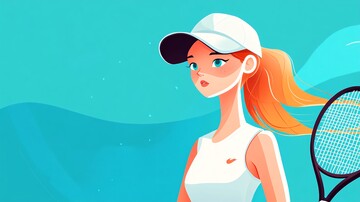 網(wǎng)球少女準備發(fā)球1