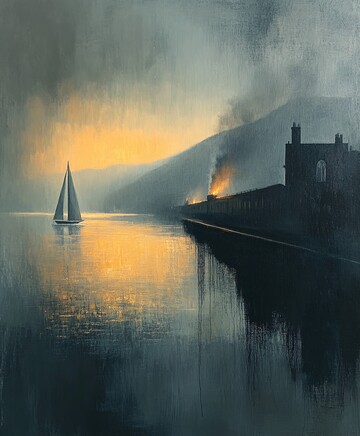 蒸汽列車穿過霧靄3