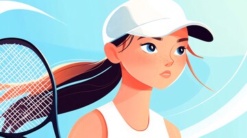 網(wǎng)球少女準備發(fā)球2