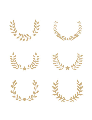 徽章花环橄榄枝麦穗奖牌花边勋章边框装饰