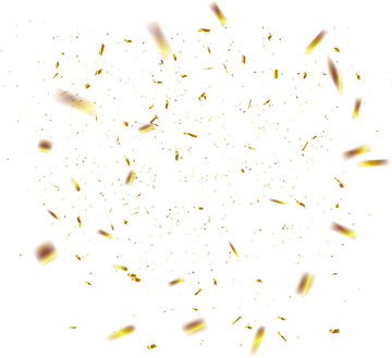 金色礼花彩带飘浮发射节日活动装饰矢量图