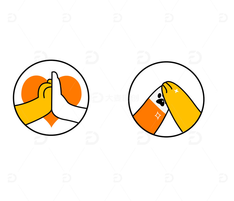 宠物手手的可爱图标