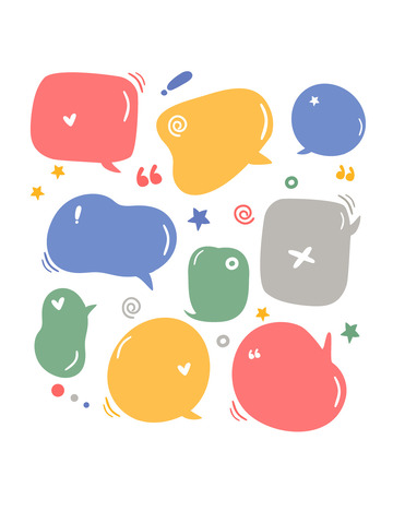 卡通可爱气泡漫画文本对话框消息图标装饰