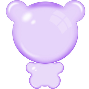 紫色可爱糖果玻璃熊儿童节设计