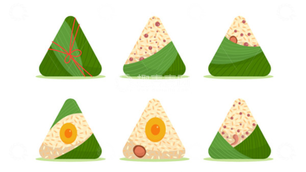 源文件下载【趣麦麦图】卡通扁平化矢量端午节包粽子步骤元素
