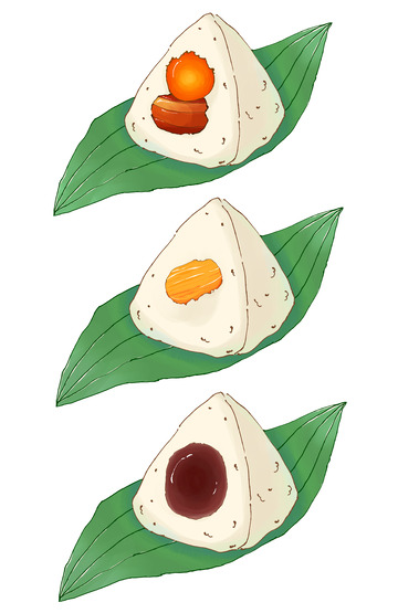 端午手绘三味粽子