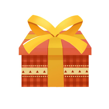 红色喜庆礼物礼盒六一儿童节卡通手绘图