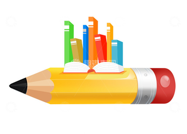 源文件下载【趣麦麦图】橙色清新铅笔和书本六一儿童节手绘图