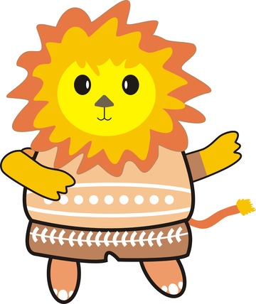 卡通动物狮子舞蹈