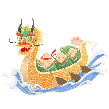 龙舟三只粽子滑行