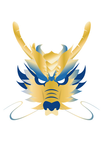 端午金色龙头图案