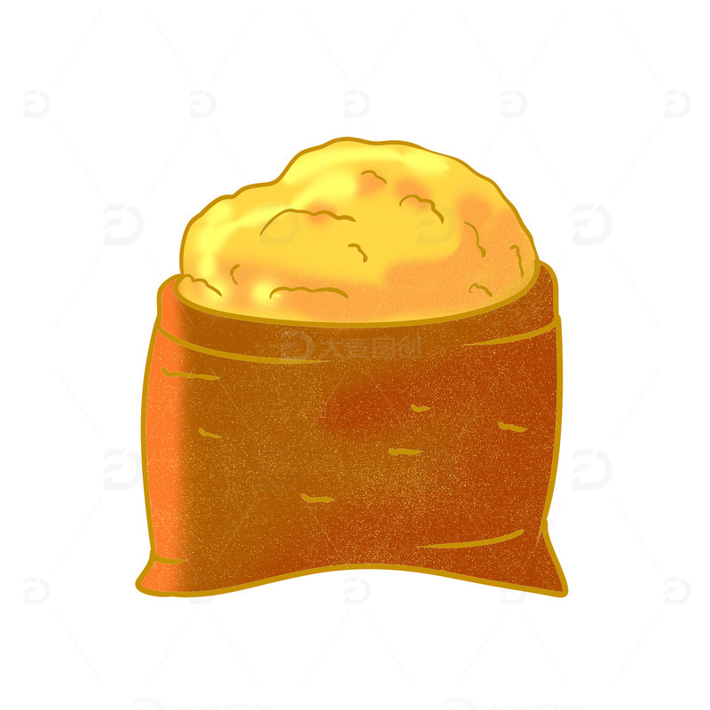 芒种收货粮食简约手绘元素