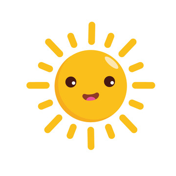黄色卡通太阳元素