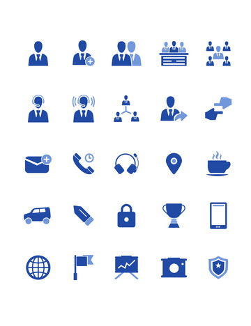 科技互联网商务团队合作名片客服网络图标