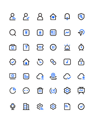 科技互联网企业商务线性网页系统图标