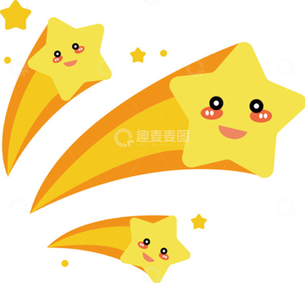 源文件下载【趣麦麦图】-黄色卡通星星素材