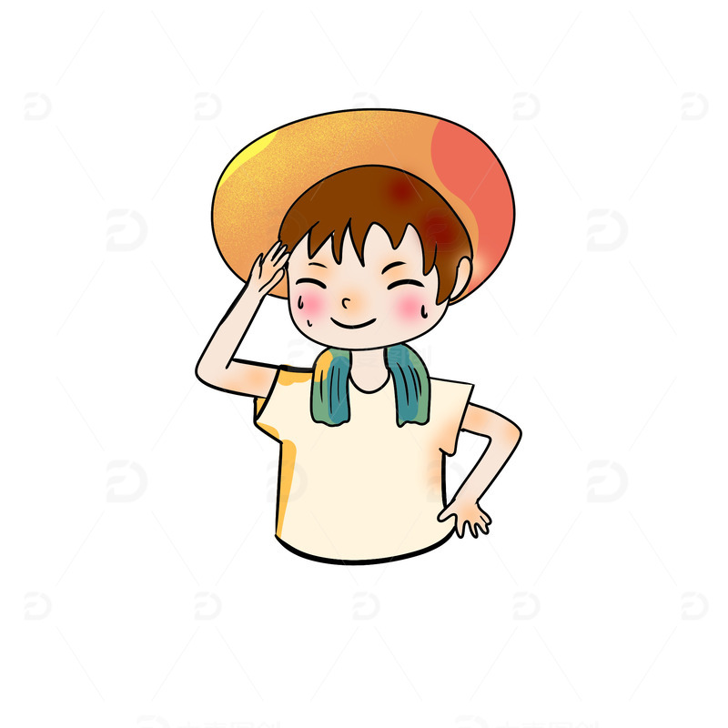 源文件下载【趣麦麦图】芒种劳动人民简约卡通元素