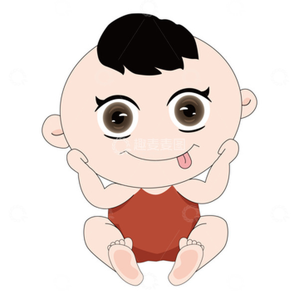 源文件下载【趣麦麦图】红色幼儿小孩快乐儿童节卡通插画