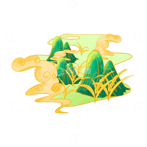 源文件下载【趣麦麦图】芒种中国风山水素材