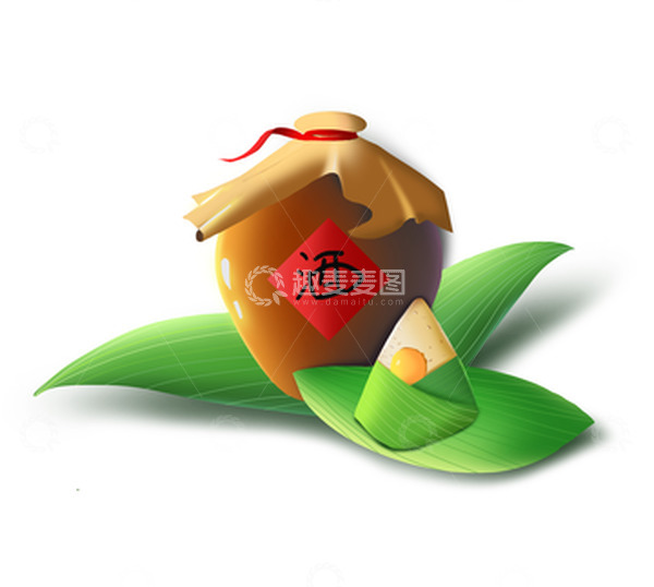 源文件下载【趣麦麦图】-绿色端午节粽子