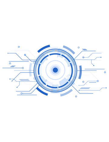蓝色科技商务圆圈线条光效边框圆形矢量