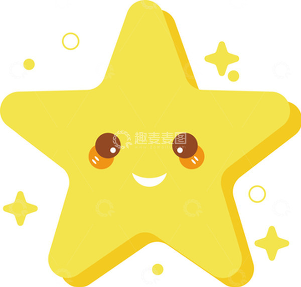源文件下载【趣麦麦图】-黄色卡通小星星素材