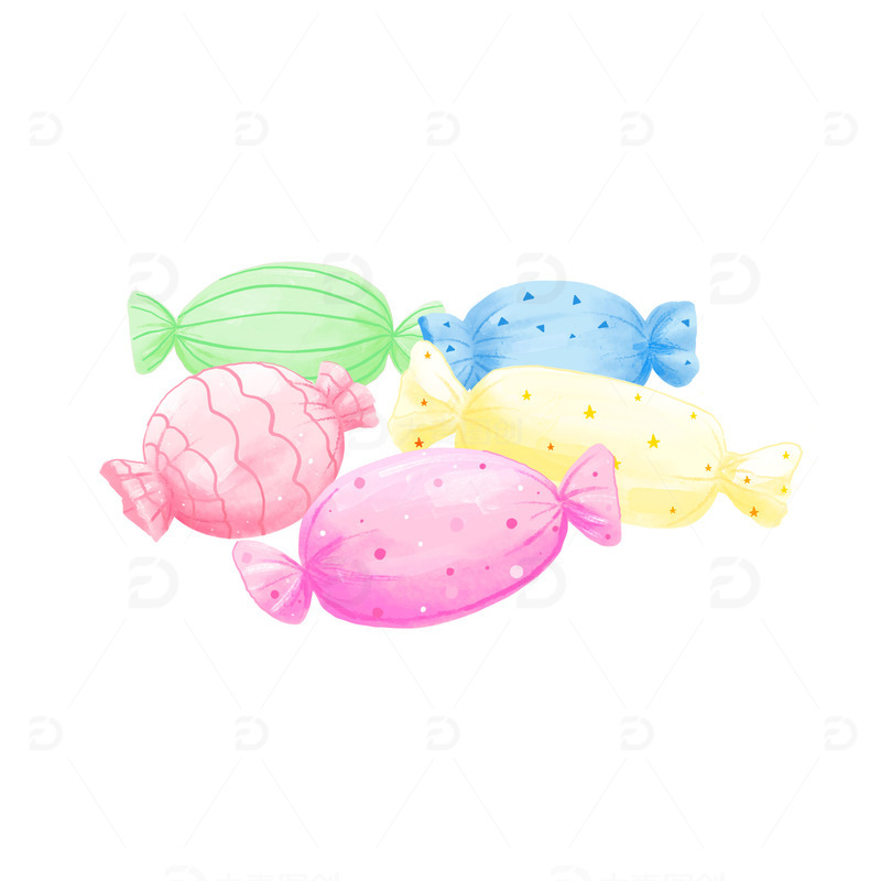 多彩手绘美味的糖果六一儿童节元素