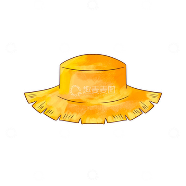 源文件下载【趣麦麦图】-芒种草帽卡通手绘元素