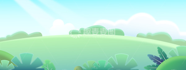源文件下载【趣麦麦图】-绿色小清新春天郊游草坪六一儿童节郊游背景