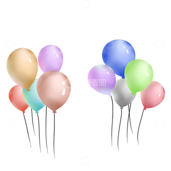 源文件下载【趣麦麦图】六一儿童节矢量渐变彩色气球