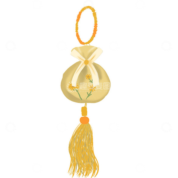 源文件下载【趣麦麦图】黄色小清新香包端午节手绘图