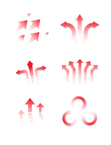 渐变科技商务箭头趋势发展总结图表图标