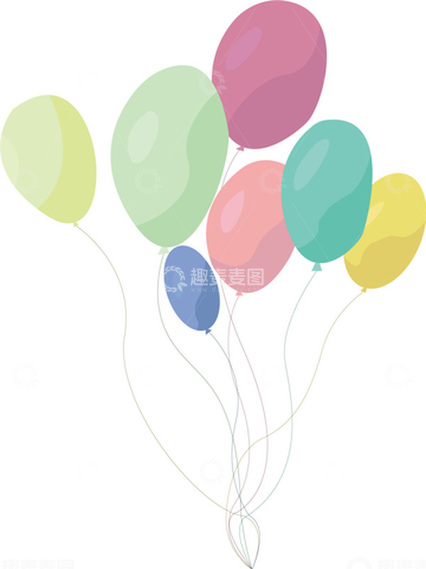 源文件下载【趣麦麦图】彩色手绘矢量儿童节气球