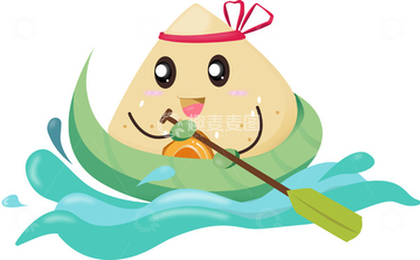 源文件下载【趣麦麦图】端午节可爱手绘粽子划龙舟