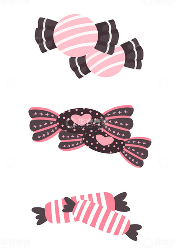 源文件下载【趣麦麦图】粉色手绘爱心女孩糖果六一儿童节糖果元素