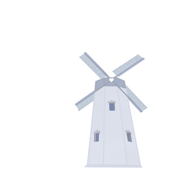 蓝灰色小清新六一风车手绘图