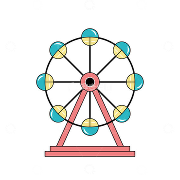 源文件下载【趣麦麦图】小清新卡通儿童节摩天轮